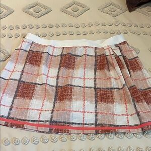 Lady Hagen Plaid Skirt in Brown, White, and Red